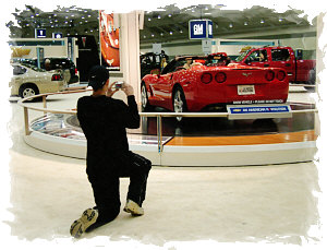 Miquel taking photos of the corvette