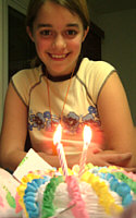 Laura with birthday cake