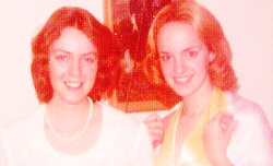 A scan of an old photo of Petra and Barb