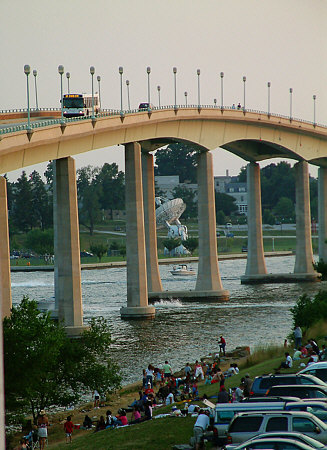 The bridge where we looked at fireworks from, over the Severn River in Annapolis